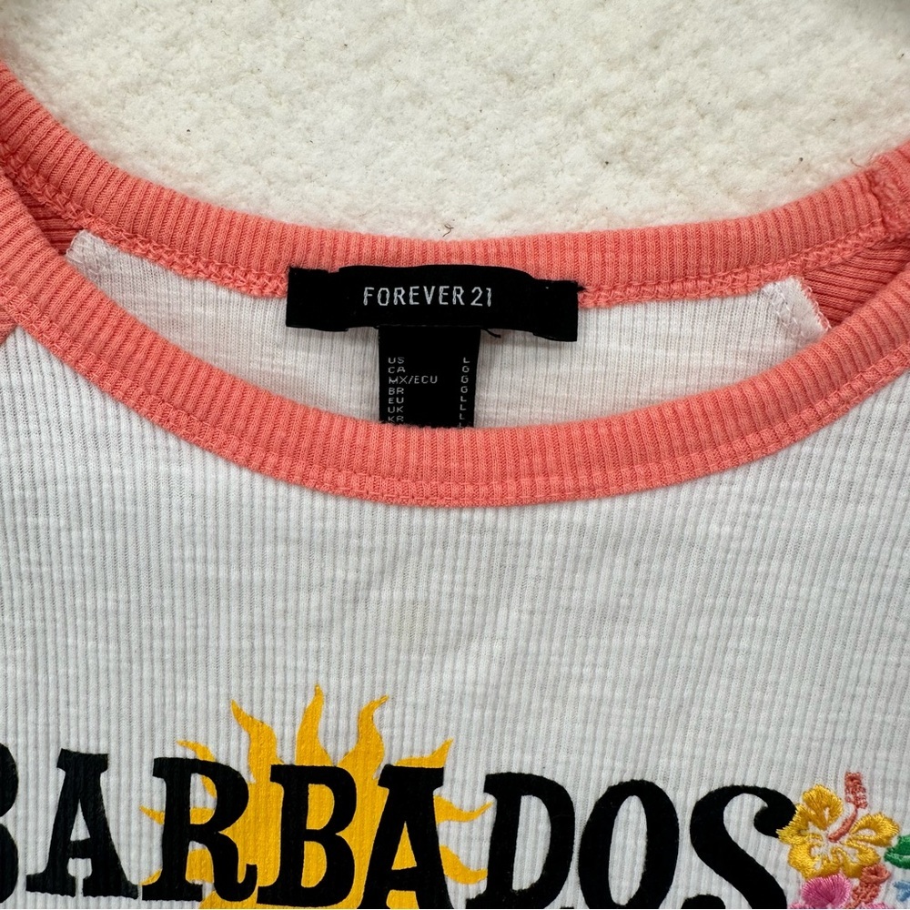 Forever 21 Raglan Baseball Tee Style Graphic Top - Picture 5 of 5